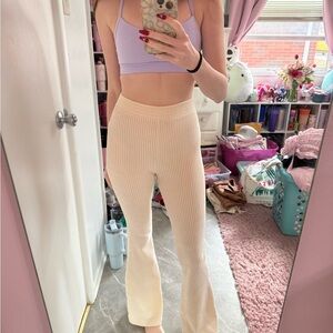 Aerie Cream Boot Cut Pants